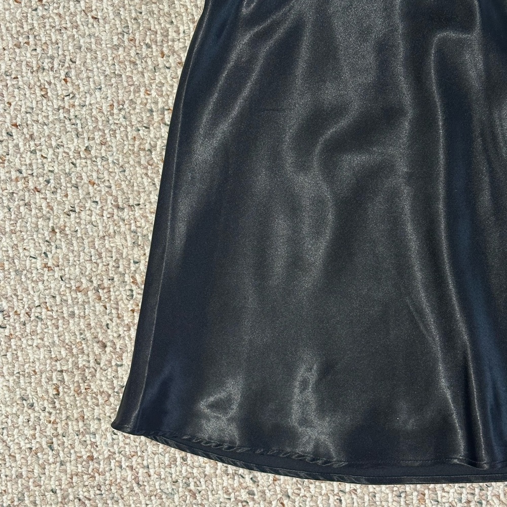 Black Satin Mini Skirt - Picture 6 of 6